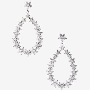 CZ Oval drop Earrings